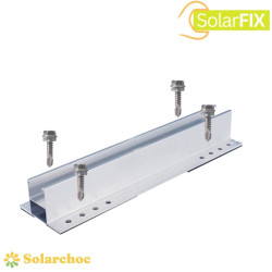 Mini rail support de fixation toiture bac acier SOLARFIX montage portrait 