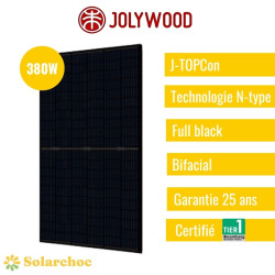 Panneau solaire JOLYWOOD 380W Full black Ntype Bifacial JW-HD120N 380 