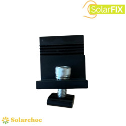 Clame / bride de fin de rail ajustable black  SOLARFIX pour panneaux solaires épaisseur de 30 à 45mm 