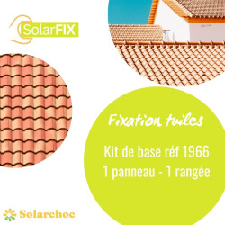 Kit SOLARFIX pour 1er panneau solaire sur toiture tuile pose portrait 