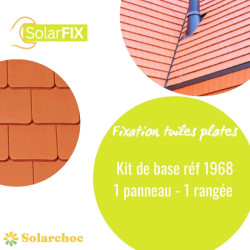 Kit SOLARFIX pour 1er panneau solaire sur toiture tuile plate pose portrait 