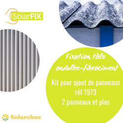 Kit SOLARFIX pour panneau(x) solaire(s) suivant(s) sur toiture tôle ondulée/fibrociment pose portrait 