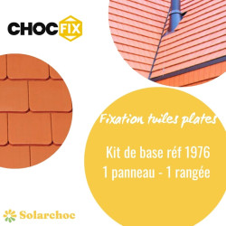 Kit CHOCFIX pour 1er panneau solaire sur toiture tuile plate pose portrait 