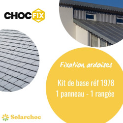 Kit CHOCFIX pour 1er panneau solaire sur toiture ardoise pose portrait 