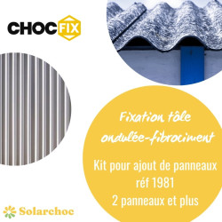 Kit CHOCFIX pour panneau(x) solaire(s) suivant(s) sur toiture tôle ondulée/fibrociment pose portrait 