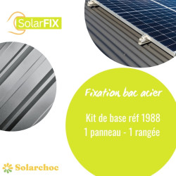 KIT SOLARFIX pour 1er panneau sur toiture Bac acier pose portrait 