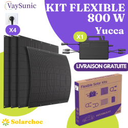 Kit solaire balcon flexible VAYSUNIC 800W Plug&Play Autoconsommation 4 panneaux 200W + 1 micro onduleur Yucca