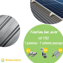 Support de fixation kit de montage sur toiture, sol ou mural pour 3 panneaux solaires 30mm d'épaisseur