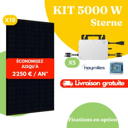 Kit solaire 5000W Autoconsommation 10 panneaux JOLYWOOD 500W + 5 micro-onduleurs HOYMILES HMS1000W 2T Sterne