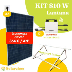 Kit solaire 810W Plug&Play Autoconsommation 2 panneaux solaires JOLYWOOD 405W+1 micro-onduleur HYPONTECH HMS800C Lantana