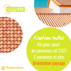 Kit SOLARFIX pour panneau(x) solaire(s) suivant(s) sur toiture tuile pose paysage crochet inversé réglable