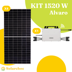 Kit solaire 1520W Autoconsommation 4 panneaux solaires Jolywood au choix + 1 micro-onduleur HYPONTECH HMS1600 ou 2000 Alvaro