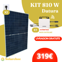 Kit solaire 810W Plug&Play Autoconsommation 2 panneaux solaires JOLYWOOD 405W+1 micro-onduleur HYPONTECH HMS800C Datura