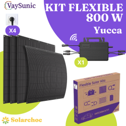 Kit solaire balcon flexible VAYSUNIC 800W Plug&Play Autoconsommation 4 panneaux 200W + 1 micro onduleur Yucca