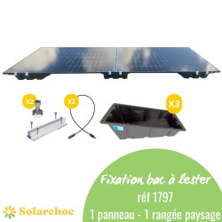 Kit de fixation bac à lester pour 2 panneaux solaires -1 rangée en paysage