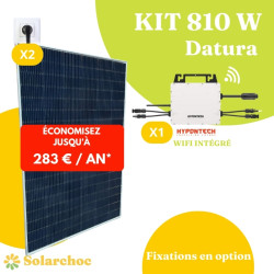 Kit solaire 810W Plug&Play Autoconsommation 2 panneaux solaires JOLYWOOD 405W+1 micro-onduleur HYPONTECH HMS800C Datura