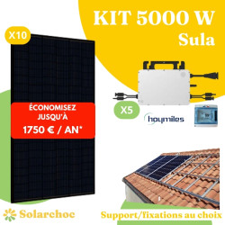 Kit solaire 5000W Autoconsommation 10 panneaux JOLYWOOD 500W + 5 micro-onduleurs HOYMILES HMS1000 2T Sula