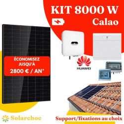 Kit solaire 8000W Autoconsommation 16 panneaux DMEGC 500W + 1 onduleur HUAWEI 8KTL + 1 Batterie HUAWEI 10KW Calao