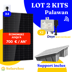 Lot 2 Kits solaires 2000W Plug&Play Autoconsommation/Solarchoc