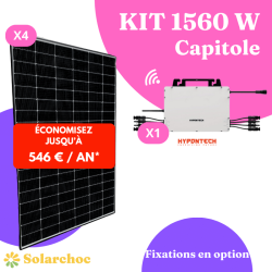 Kit solaire 1560W Autoconsommation 4 panneaux JOLYWOOD 390W + 1 micro onduleur HYPONTECH HMS1600W Capitole