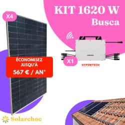 Kit solaire 1620W Autoconsommation 4 panneaux JOLYWOOD 405W + 1 micro onduleur HYPONTECH HMS1600W Busca