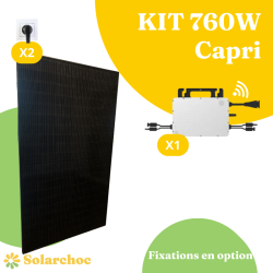 Kit solaires 760W Plug&Play 2 panneaux HONOR 380W + 1 micro onduleur HOYMILES HMS800W 2T