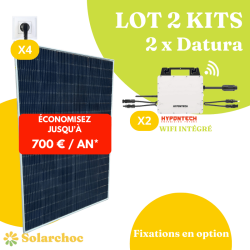 2 Kits solaires 1620W Plug&Play 4 panneaux solaires  405W + 2 micro-onduleurs