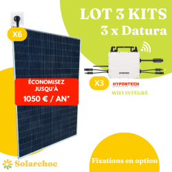 LOT 3 Kits solaires 2430W Plug&Play 6 panneaux solaires JOLYWOOD 405W + 3 micro-onduleurs Hypontech HMS800C